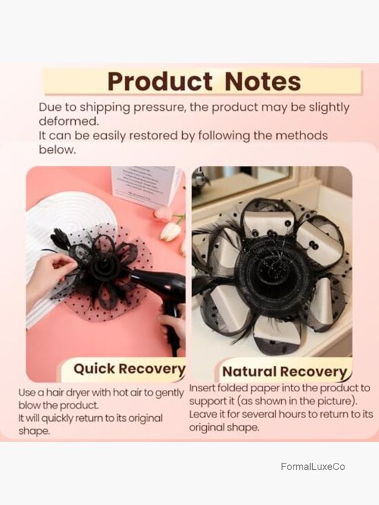 8 Vintage Feather Floral Fascinator Hats Set - Mesh Headband & Clip for Tea main image 4